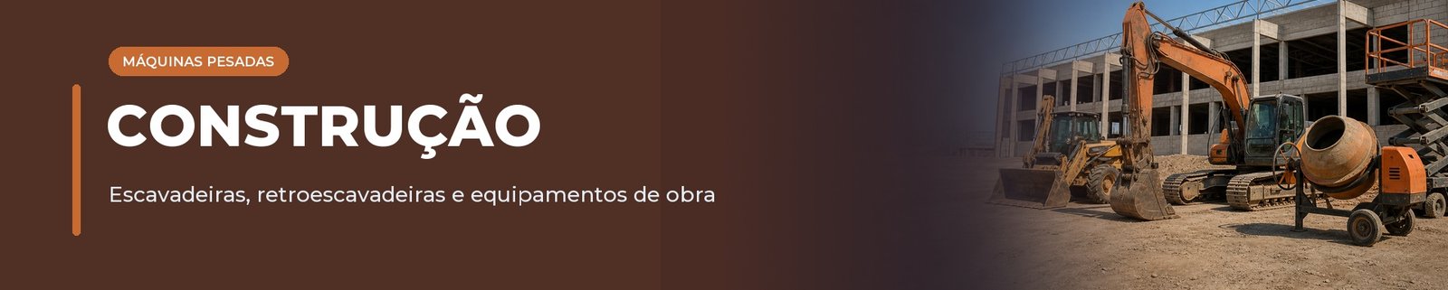 Leilões de máquinas e equipamentos de Construção